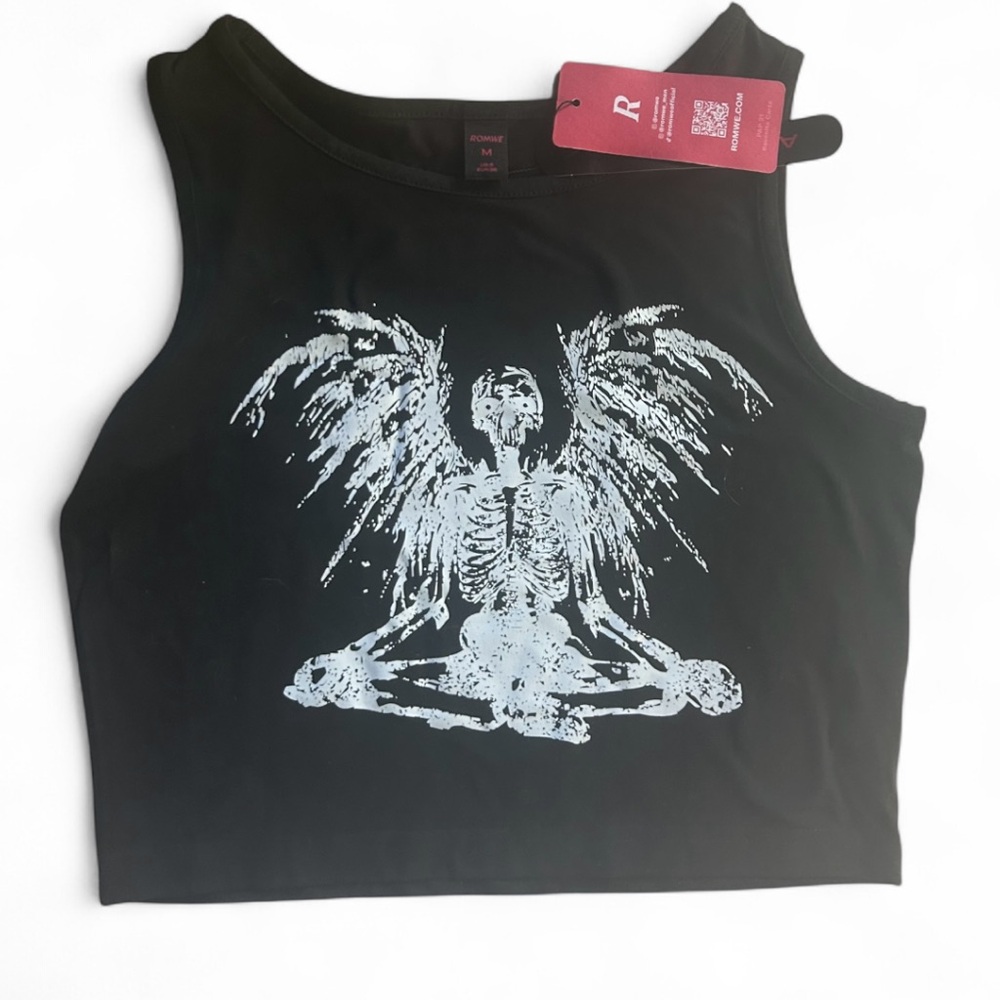 NWT ROMWE skeleton angel tank M